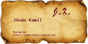 Jónás Kamil névjegykártya