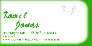 kamil jonas business card